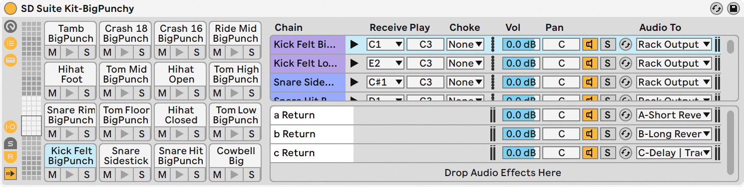 Routing inside the Push Layout device