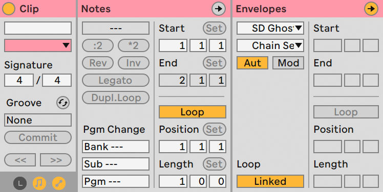 Envelopes tab in the Clip Editor