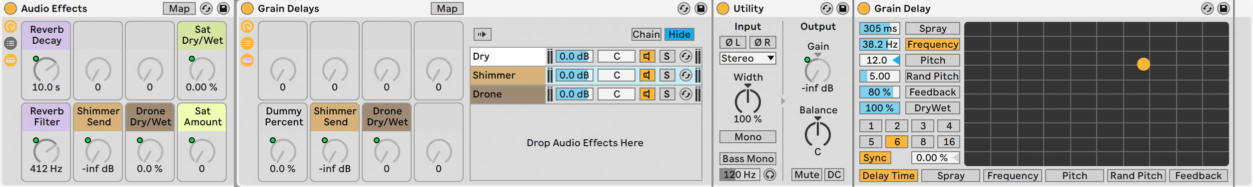 Grain Delays Audio Effect Rack